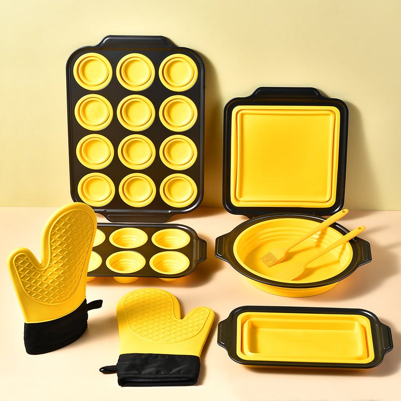 Silicone Folding Cake Baking Tools Eight-Piece Set Mafen Cup Baking Pan Oven Household Non-Stick Cake Mold - Image 1