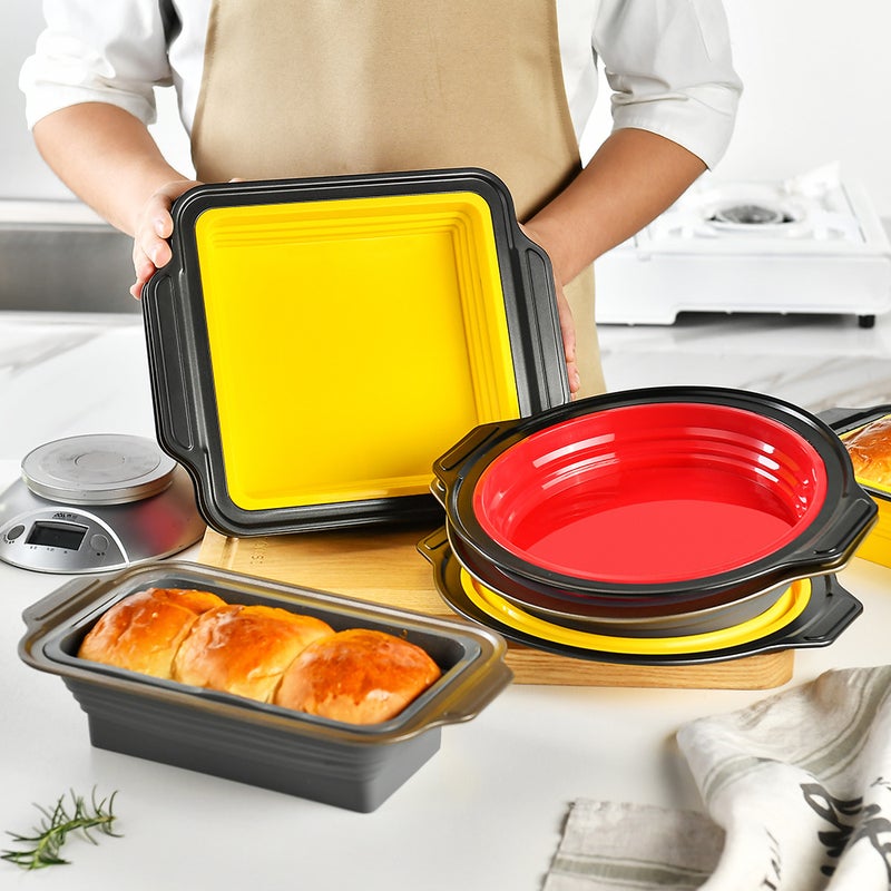 Silicone Folding Cake Baking Tools Eight-Piece Set Mafen Cup Baking Pan Oven Household Non-Stick Cake Mold - Image 3