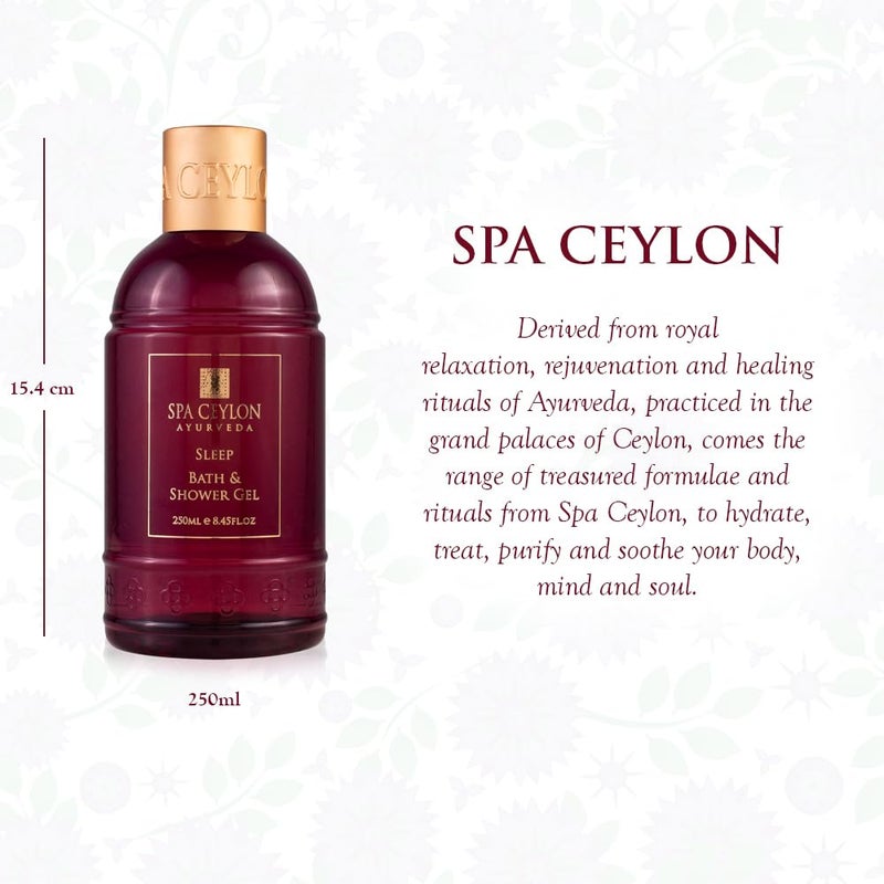 spa ceylon جل استحمام SPA CEYLON SLEEP بتركيبة تنظيف لطيفة مهدئة ومريحة تغذي البشرة 100% نباتي مناسب لجميع أنواع البشرة - Image 2