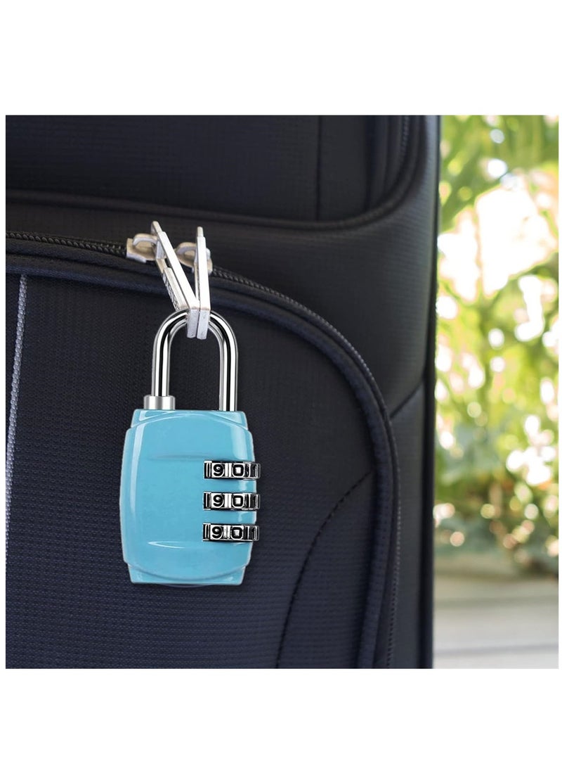 Generic - 4-Piece Luggage Locks Combination Padlocks, 3 Digit Combination Padlock Codes with Alloy Body Mini Small Combination Lock - Image 1