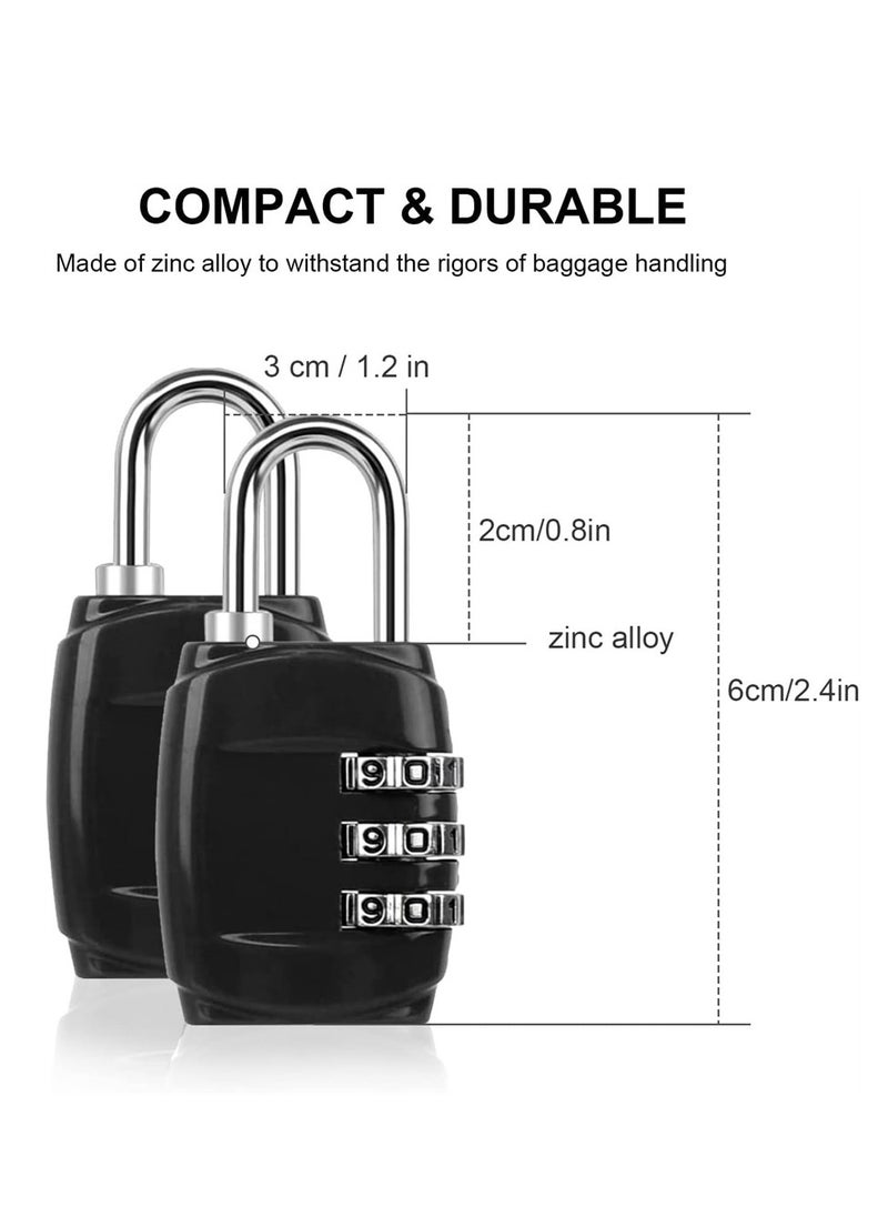 Generic - 4-Piece Luggage Locks Combination Padlocks, 3 Digit Combination Padlock Codes with Alloy Body Mini Small Combination Lock - Image 1