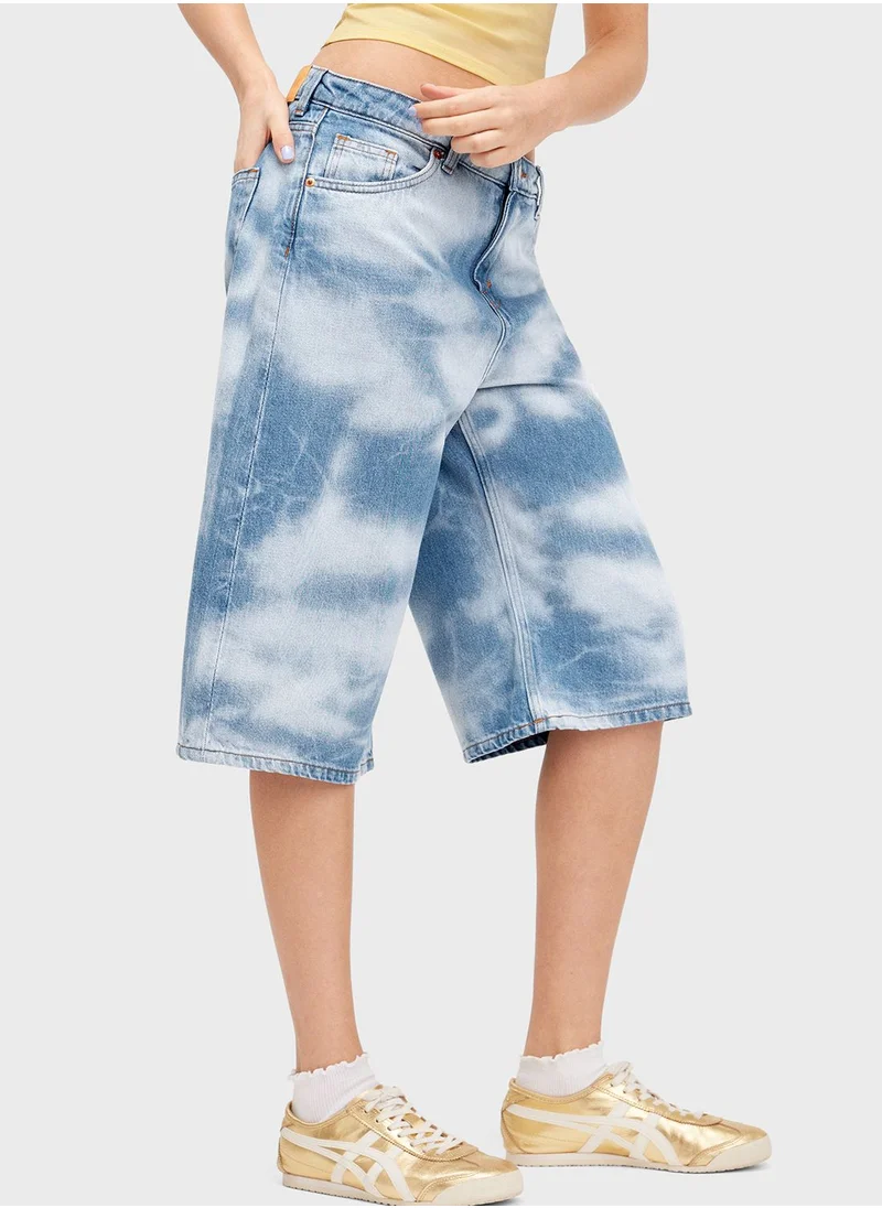 مونكي Printed Denim Shorts