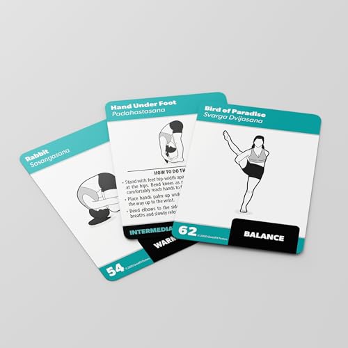 Palace Learning 3 Pack - Exercise Cards - Yoga Poses Volume 1 & 2 + Dumbbell Exercises - Yoga Positions and Dumbbell Workout Fitness Cards - 2.5" x 3.5" - Image 4
