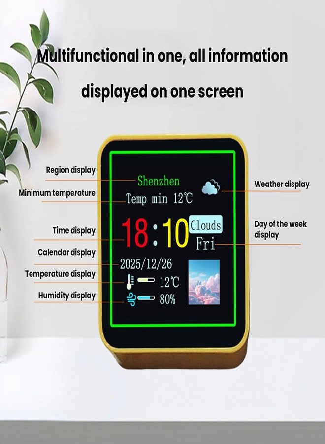 diymore WiFi Digital Alarm Clock with Temperature,Sunrise Alarm Clocks Humidity Weather Clockdigital Clock Small Weather Display,10 Themes for Seniors,Desktop,Office,Students USB Port - Image 3
