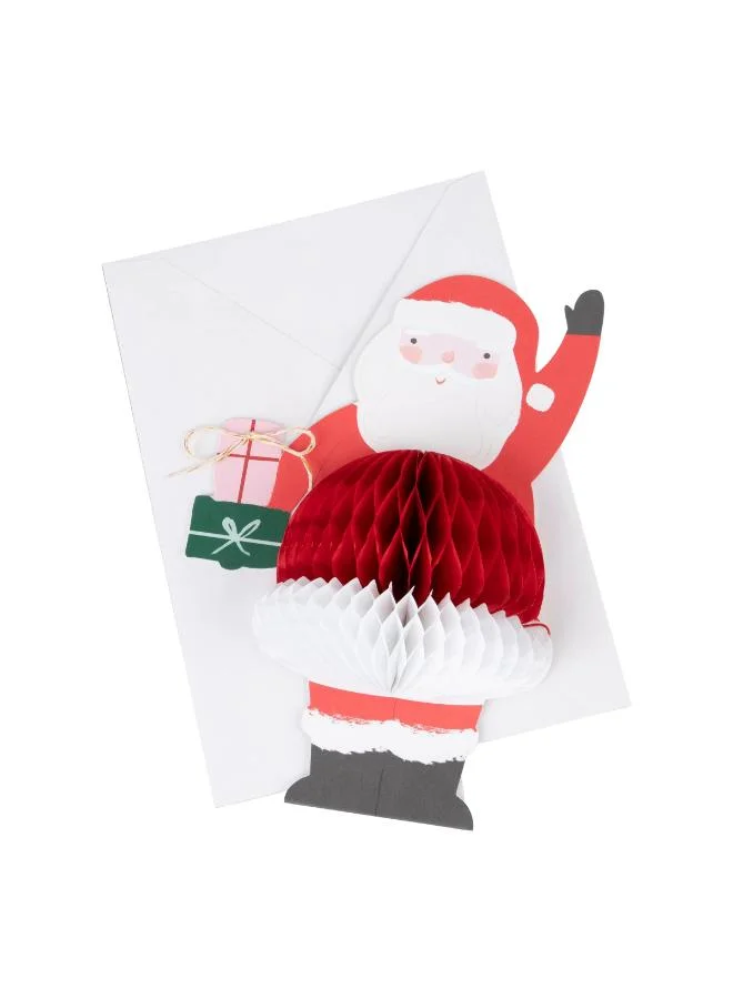 Meri Meri Honeycomb Santa Stand Up Card