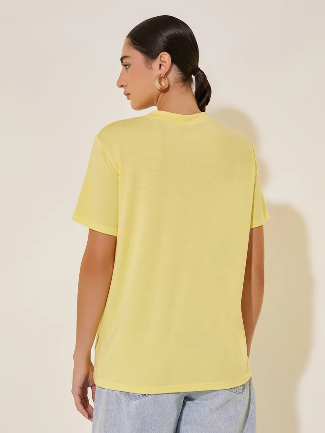 Take Two Take Two Floral Embroidery Detail Short Sleeves T-Shirt