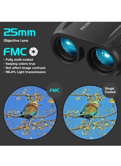 Hontry Binoculars for Adults and Kids, 10x25 Compact Binoculars for Bird Watching, Theater and Concerts, Hunting and Sport Games  - Image 5