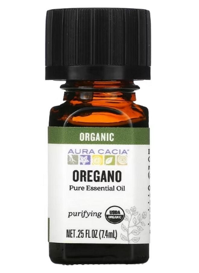 Aura Cacia Pure Essential Oil Organic Oregano 0.25 fl oz 7.4 ml  - Image 1