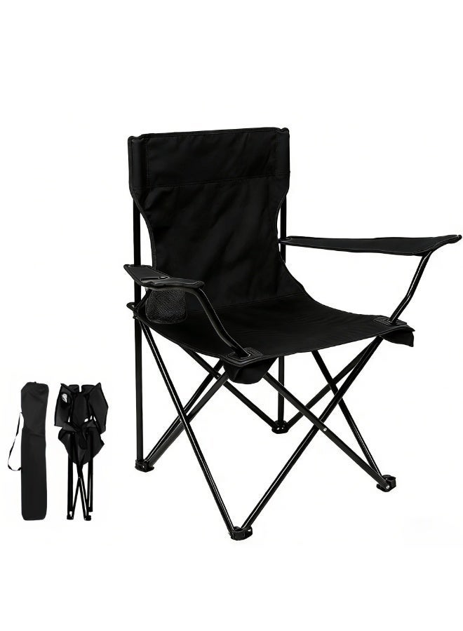 ETG Portable Folding Camping Chair with Cup Holder, Heavy-Duty 600D Oxford Fabric, Compact & Lightweight Outdoor Chair for Camping, Picnic, Fishing, Beach, Backyard - Image 2