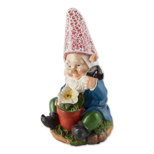 Zingz & Thingz Gardening Gnome Solar Statue 3.75x3.5x7.25 - Image 4