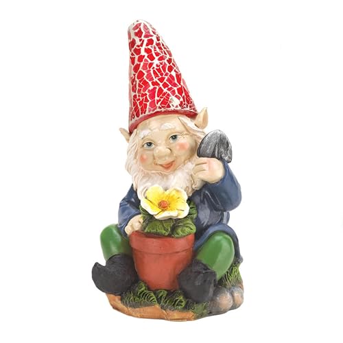 Zingz & Thingz Gardening Gnome Solar Statue 3.75x3.5x7.25 - Image 2