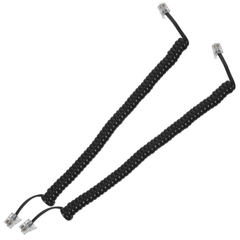 2 Pack Coiled Telephone Line Cord For Desk Phones Home Office Use - Image 2