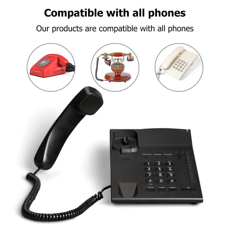 2 Pack Coiled Telephone Line Cord For Desk Phones Home Office Use - Image 5