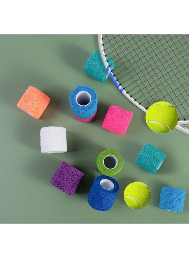 Cuken 15 Pack 5 cm x 4.5m Self Adhesive Bandage Breathable Cohesive Bandage Wrap Rolls Elastic Self-Adherent Tape for Stretch Athletic, Sports, Wrist, Ankle, 15 Colors - Image 4