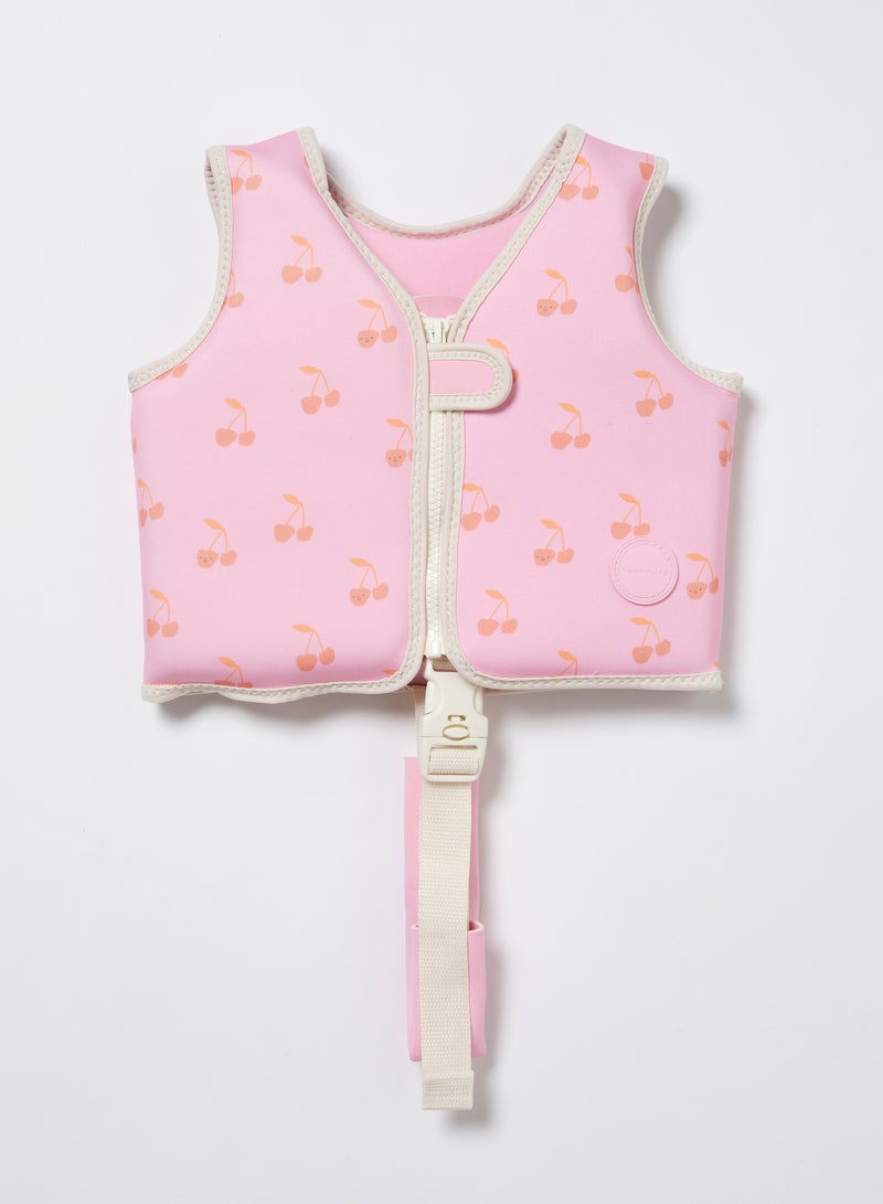 SUNNY LIFE Kids Swim Vest – Cotton Candy Cherry | Toddler Floatation Vest for Pool & Beach Safety – Adjustable, Comfortable & Cute Design - Image 1