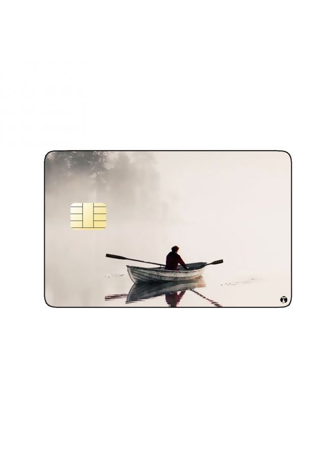 RKN PRINTED BANK CARD STICKER Aesthetic Boat Drawing In Lake - Image 2
