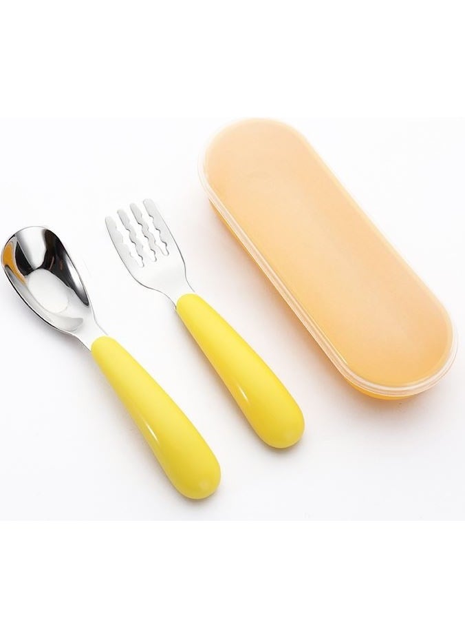 316L Stainless Steel Yellow Baby Child Spoon and Fork Set CIN770SR - pzsku/Z60EE0B23585494456DDFZ/45/_/1730739243/59655271-ee57-4f3b-a4ac-2279d90e8eb3