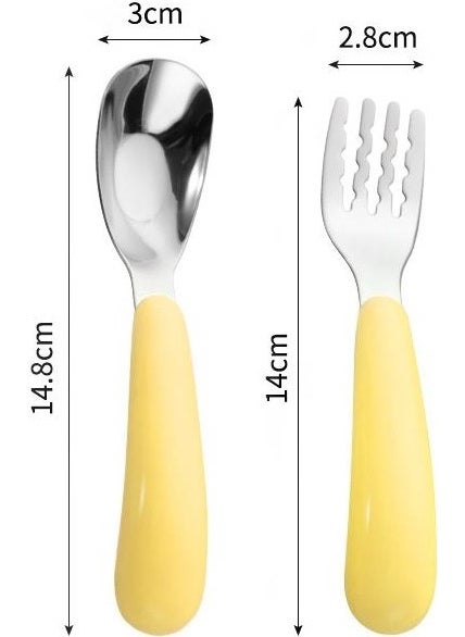 316L Stainless Steel Yellow Baby Child Spoon and Fork Set CIN770SR - pzsku/Z60EE0B23585494456DDFZ/45/_/1730739244/3151fec2-fa39-412a-b3a1-a0d8fe02db7e