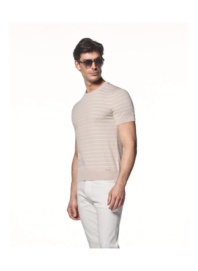 Liwali Striped Knit T-Shirt.