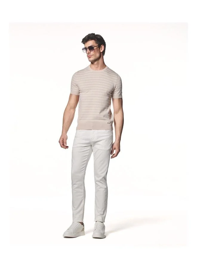Liwali Striped Knit T-Shirt.