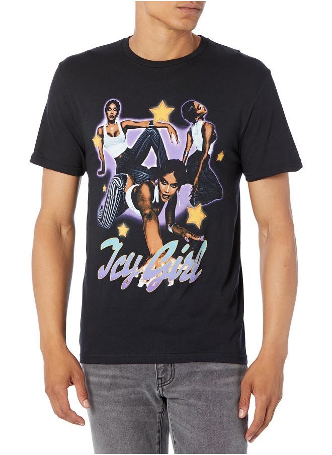 Saweetie - Unisex's Standard Starry Triple ICY Girl T-Shirt, Black - Image 1