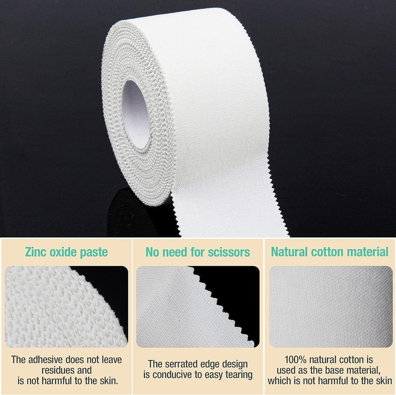 iFwevs (3 Pack) White Athletic Sports Tape, Very Strong Easy Tear No Sticky Residue Tape for Athlete & Sport Trainers & First Aid Injury Wrap,Suitable for Bats,Tennis,Gymnastics & Boxing（1.5in X 35ft） - Image 3