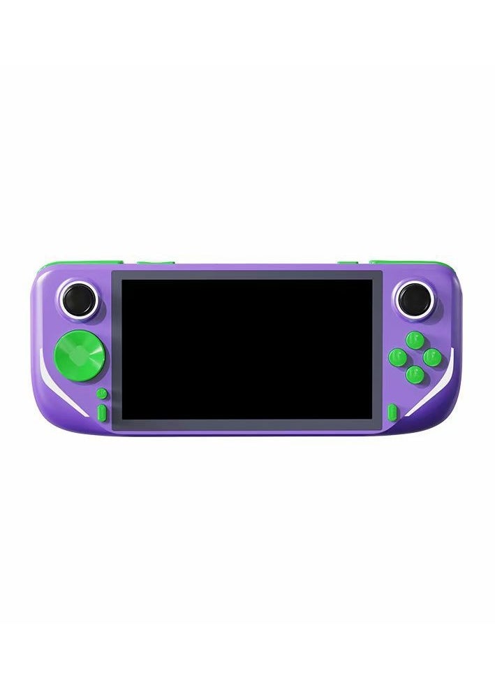 null - E6 Plus Handheld Game Console, 128G RK3566 TV Connect 5-Inch Touch Screen LINUX/Android Dual System WiFi Children Gifts (Purple) - Image 1