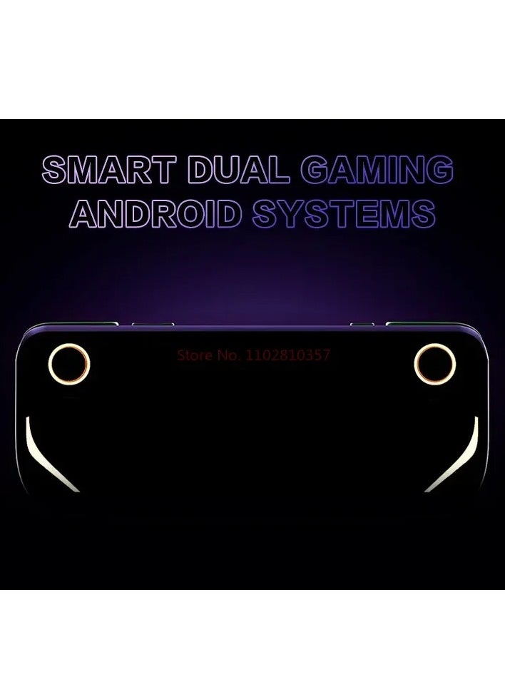 null - E6 Plus Handheld Game Console, 128G RK3566 TV Connect 5-Inch Touch Screen LINUX/Android Dual System WiFi Children Gifts (Purple) - Image 1