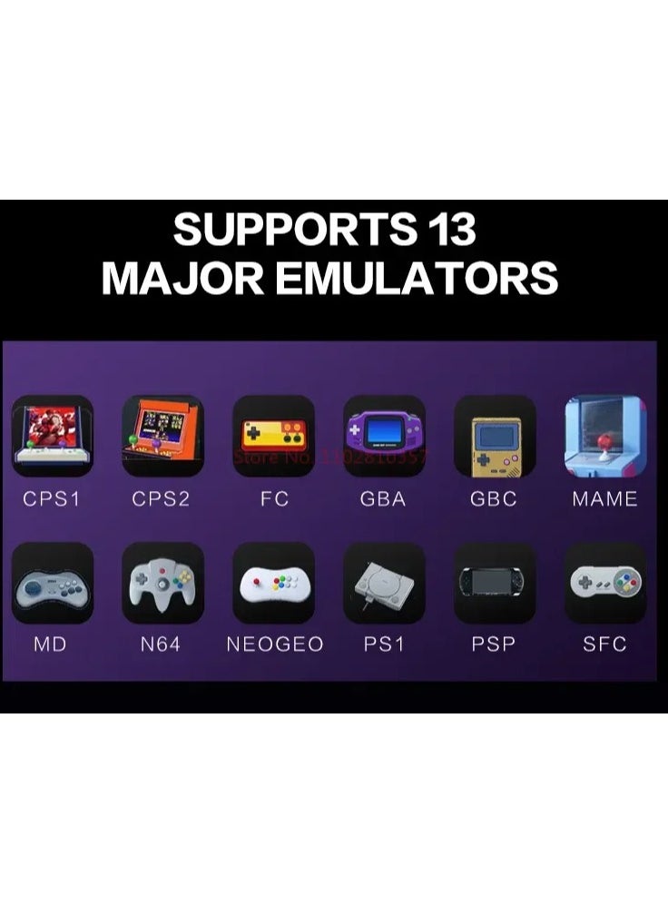 null - E6 Plus Handheld Game Console, 128G RK3566 TV Connect 5-Inch Touch Screen LINUX/Android Dual System WiFi Children Gifts (Purple) - Image 1