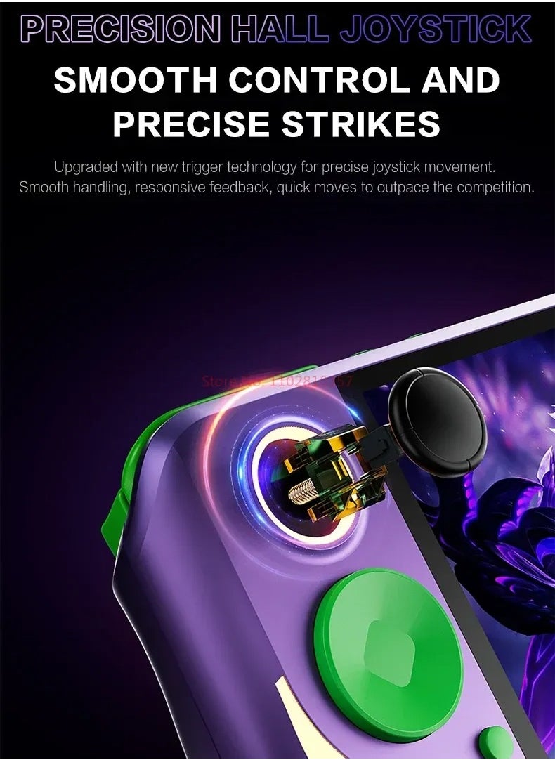 null - E6 Plus Handheld Game Console, 128G RK3566 TV Connect 5-Inch Touch Screen LINUX/Android Dual System WiFi Children Gifts (Purple) - Image 1