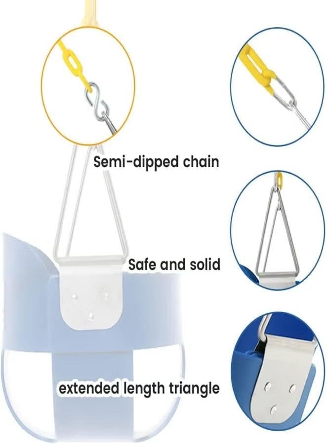 فيتنس ورلد أرجوحة حائط مصنوعة من الحديد بمقعد متأرجح وسلاسل للانشطة الخارجية , مقعد حديدي متأرجح عالي التحمل مع سلسلة حديدي , مرجيحة أطفال للملعب والفناء الخلفي وغرفة اللعب مع سلسلة مغطاة بالبلاستيك وخطافات - Image 3
