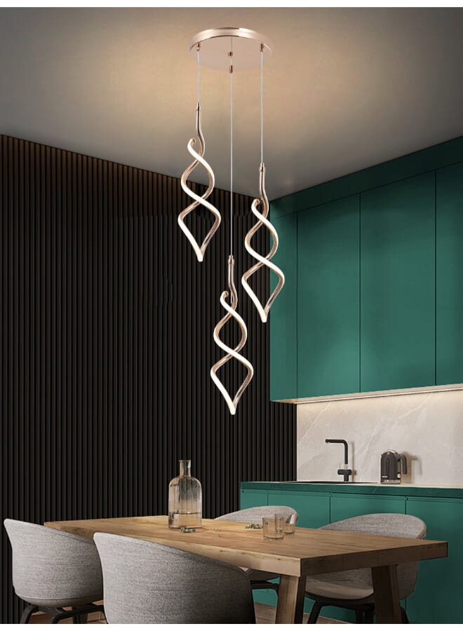 Best Power Modern LED Chandelier 3-Light 6001-3 with 3 Lighting Levels – 60W Pendant Light with Adjustable Height 130cm – Stylish LED Ceiling Light for Living Room, Dining Room, and Bedroom - Image 2