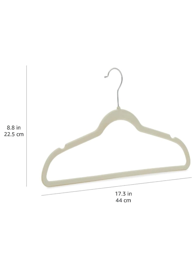 BLOOMING TIME 50pc Heavy Duty Velvet Hangers - Non-Slip Space Saving Clothes Hangers with 360° Swivel Hooks - Image 4
