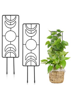 SYOSI SYOSI 2 PCS Plant Trellis, Metal Garden Trellis Plant Supports Indoor for Pots, Metal Supports for Rose Vines, Climbing Plants, Flower, Outdoor Patio Lawn Yard Decoration 36x10cm  - Image 1