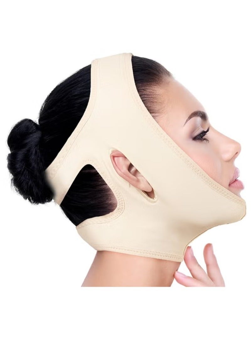 Post Surgery Neck and Chin Compression Wrap Bandage, Face Slimmer, Jowl Tightening, Neck Coverage, Chin Lifting Strap for Women（S） - Image 1