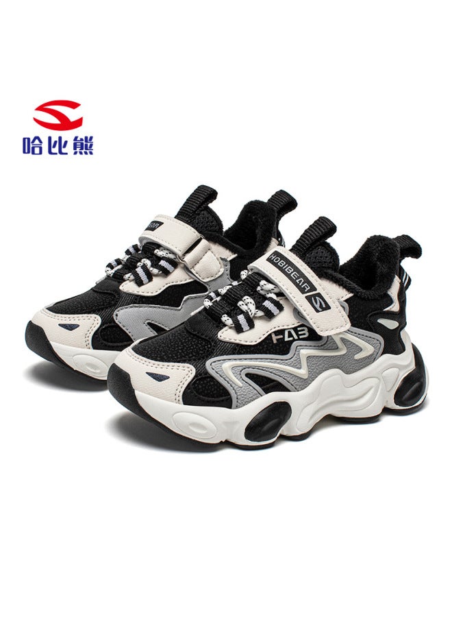 Hobby Bear Fleece Boys' Winter Two-cotton Sports Shoes Outdoor Casual Shoes Cold-proof Warm Fur Shoes