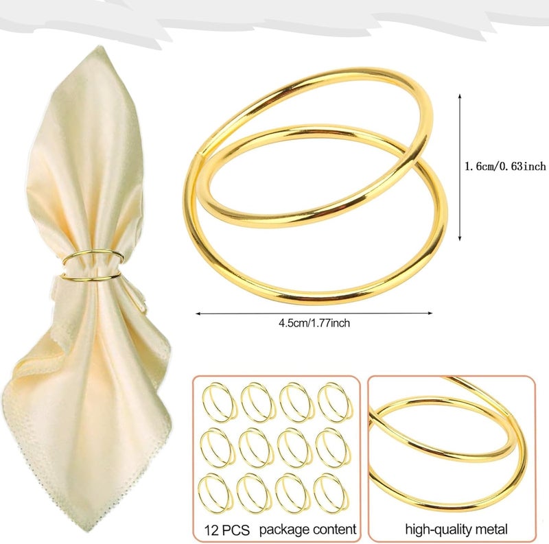 FORESRUM Gold Napkin Rings-12 PCS Metal Spiral Napkin Rings(Spiral) Napkin Holders Buckles for Family Dinner, Wedding, Party,Table Decorations - Image 2
