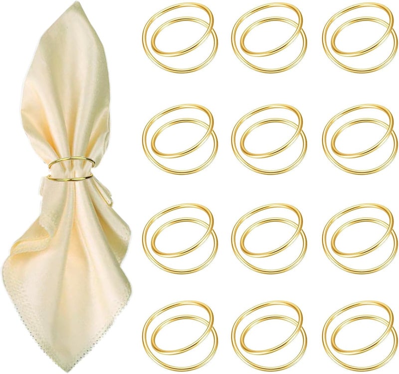 FORESRUM Gold Napkin Rings-12 PCS Metal Spiral Napkin Rings(Spiral) Napkin Holders Buckles for Family Dinner, Wedding, Party,Table Decorations - Image 1