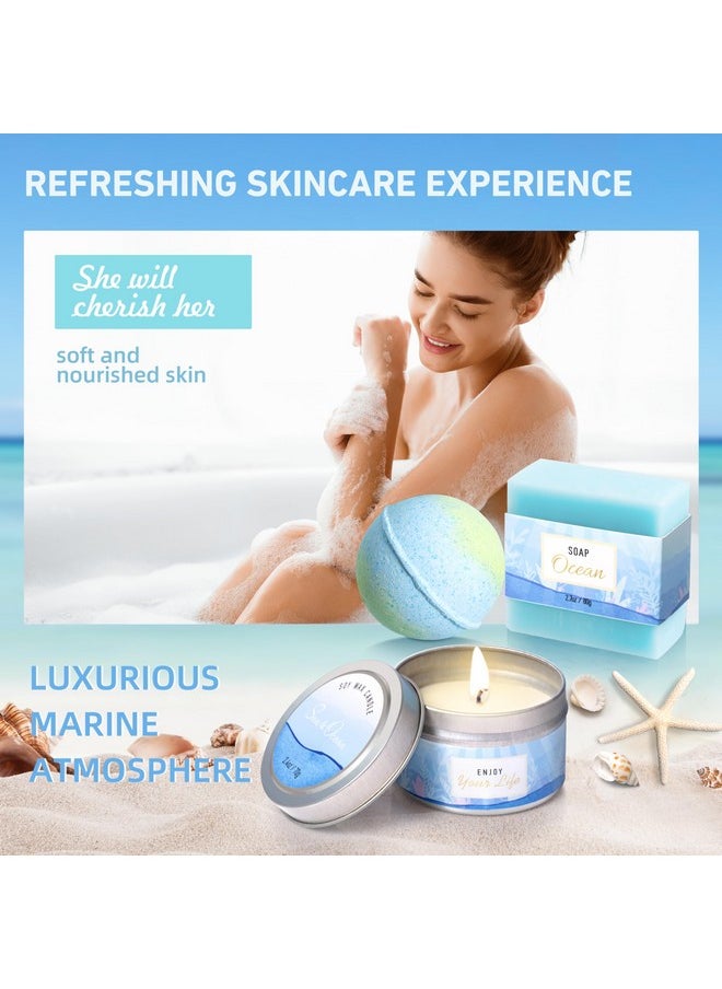 LUCOTIYA - Gifts for Women, Ocean Scented Spa Gifts for Women Birthday 7 Luxury Self Care Gifts for Women, Gift Basket Care Package for Women Her Wife Mom Friends Female Bff - Image 1