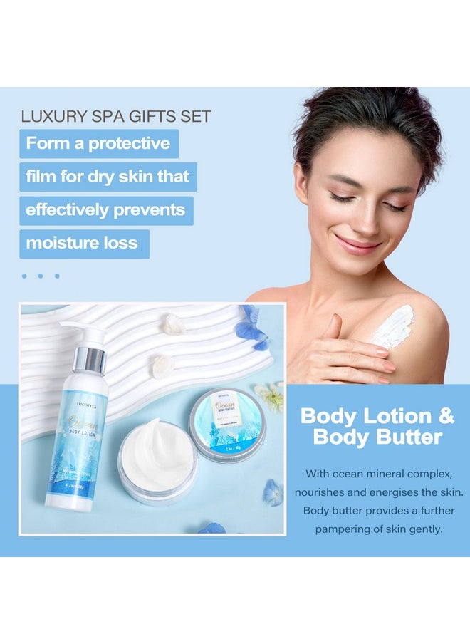 LUCOTIYA - Gifts for Women, Ocean Scented Spa Gifts for Women Birthday 7 Luxury Self Care Gifts for Women, Gift Basket Care Package for Women Her Wife Mom Friends Female Bff - Image 1