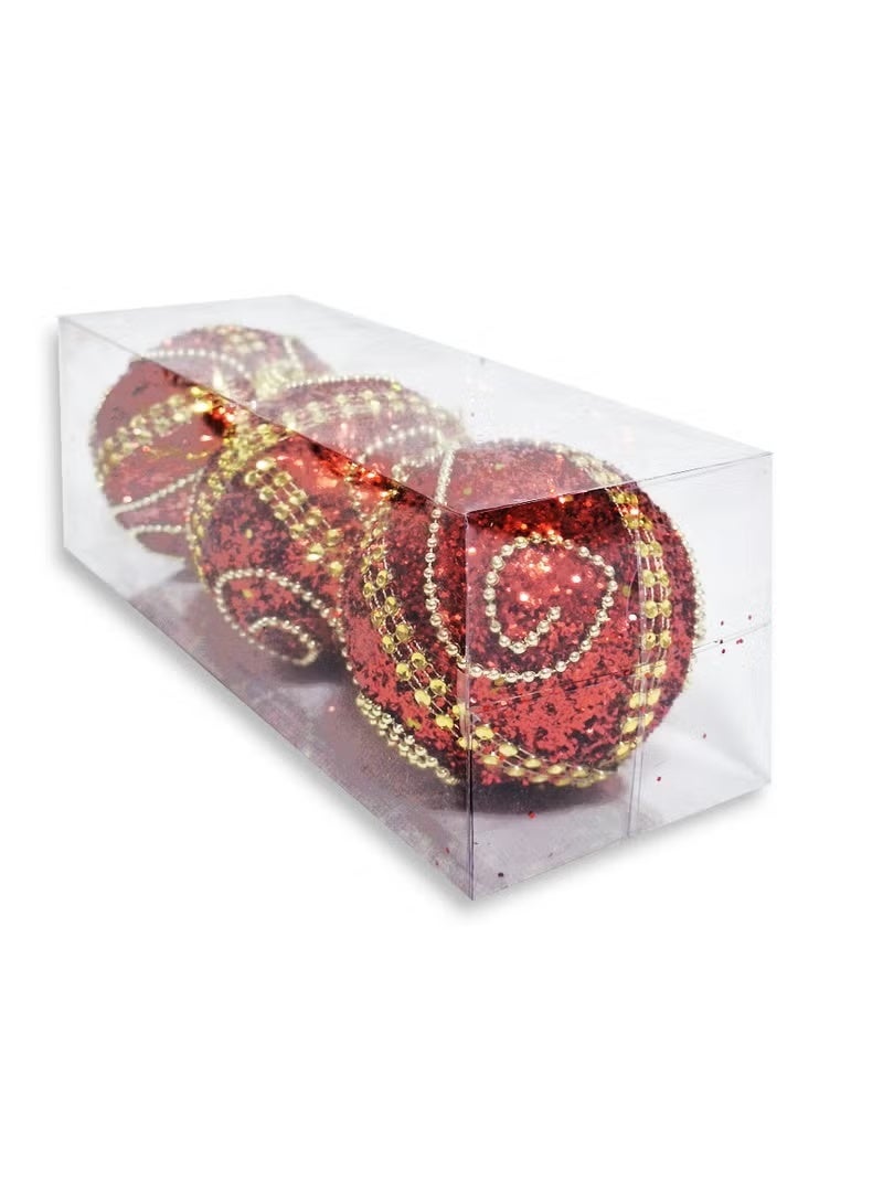 Velvet Christmas Balls, 9 Pcs Bulk Flocked Christmas Tree Ball Ornament Balls Xmas Decorative Hanging Ornaments Christmas Tree Decoration for Xmas Tree - Image 3