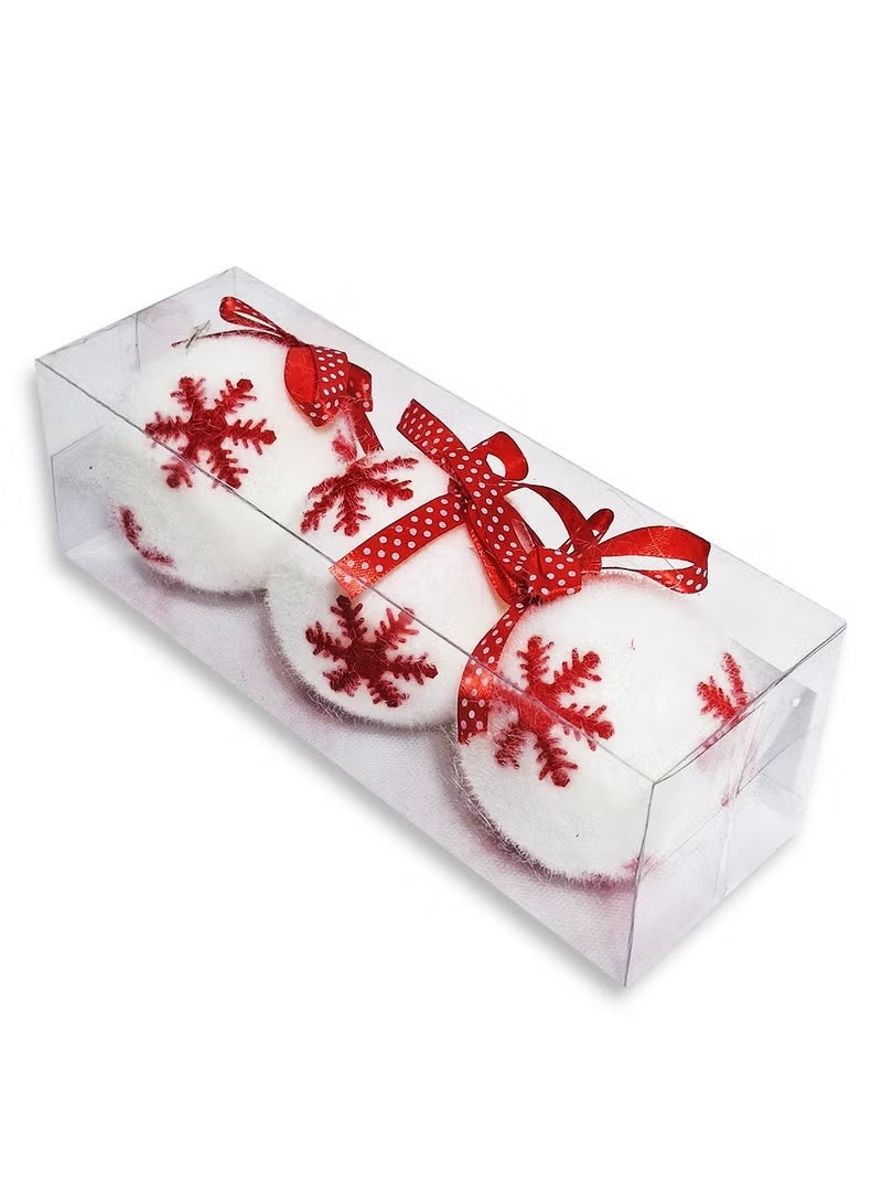 Velvet Christmas Balls, 9 Pcs Bulk Flocked Christmas Tree Ball Ornament Balls Xmas Decorative Hanging Ornaments Christmas Tree Decoration for Xmas Tree - Image 4