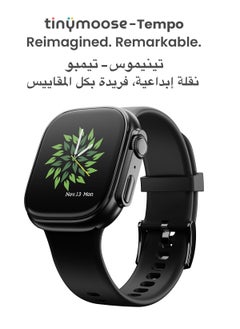 TinyMoose Smartwatch Tempo With Advanced Health Features / Heart Monitoring / 100+ Sport Modes / IP68 Waterproof / SPO2 / GPS / Bluetooth Calling / ِHD AMOLED Display / 15 day Battery Life - Midnight Black  - Image 2