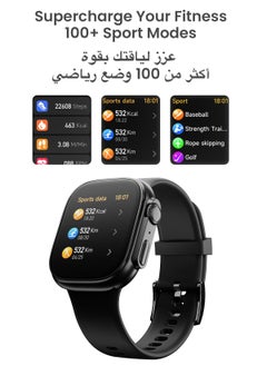 TinyMoose Smartwatch Tempo With Advanced Health Features / Heart Monitoring / 100+ Sport Modes / IP68 Waterproof / SPO2 / GPS / Bluetooth Calling / ِHD AMOLED Display / 15 day Battery Life - Midnight Black  - Image 5