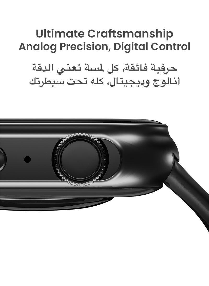 تاينيموس - ساعة ذكية تيمبو مع ميزات صحية متقدمة / مراقبة معدل ضربات القلب / أكثر من 100 وضع رياضي / SPO2 / GPS / المكالمات عبر البلوتوث / شاشة AMOLED عالية الدقة / عمر بطارية 15 يومًا - اسود ليلي - Image 1