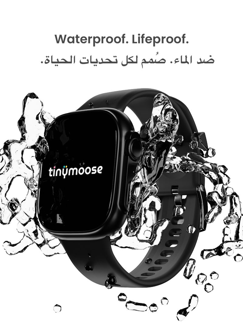 تاينيموس - ساعة ذكية تيمبو مع ميزات صحية متقدمة / مراقبة معدل ضربات القلب / أكثر من 100 وضع رياضي / SPO2 / GPS / المكالمات عبر البلوتوث / شاشة AMOLED عالية الدقة / عمر بطارية 15 يومًا - اسود ليلي - Image 1
