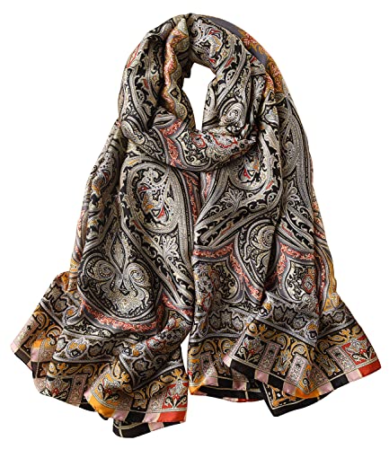 NUWEERIR Womens 100% Large Mulberry Silk Scarf Long Satin Scarf Fashion Lightweight Wraps - Image 3