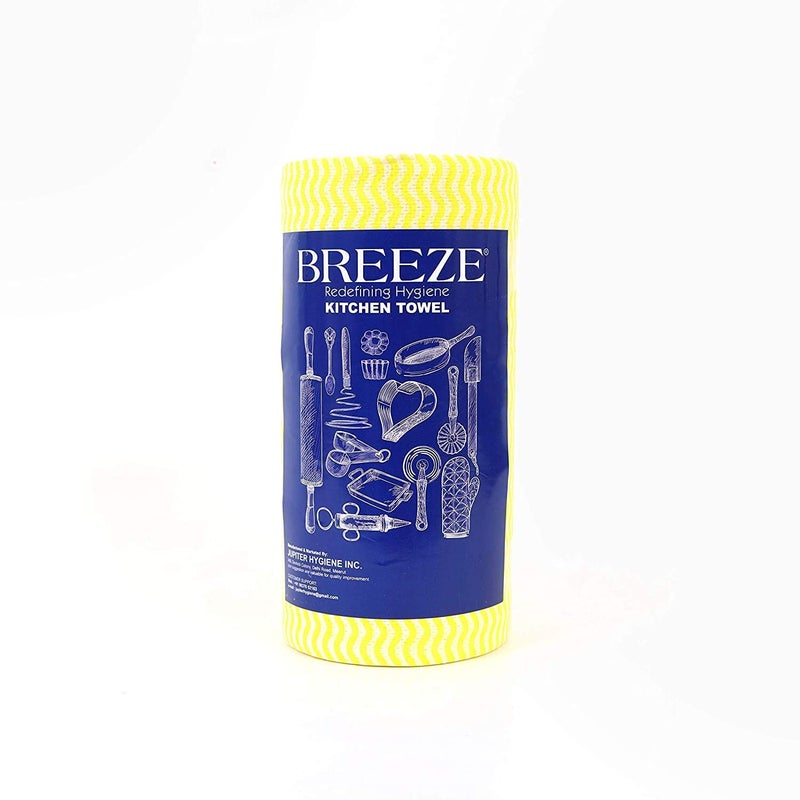 Breeze Premium NonWoven Multipurpose Kitchen Towel Roll 80 Pull Pack of 2 - Image 3