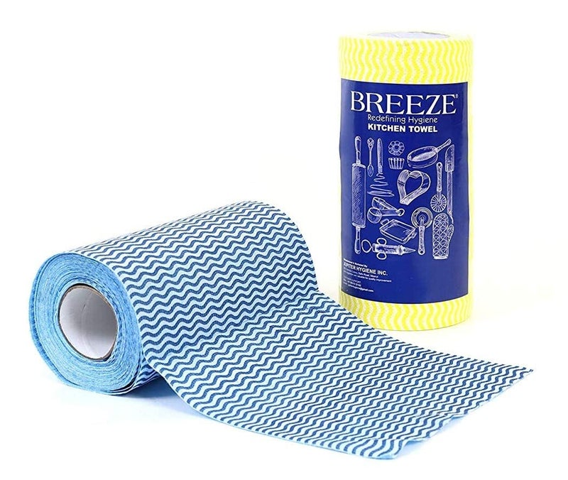 Breeze Premium NonWoven Multipurpose Kitchen Towel Roll 80 Pull Pack of 2 - Image 2