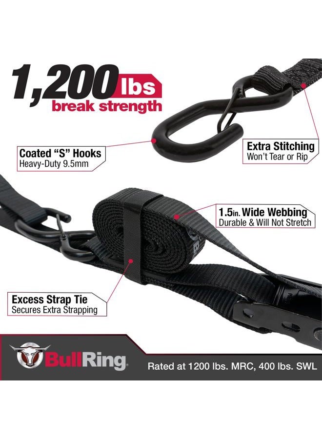 Bull Ring 1" x 8' Cam-Lock Tie Down with Soft-Tie (2 Pack) - Image 4
